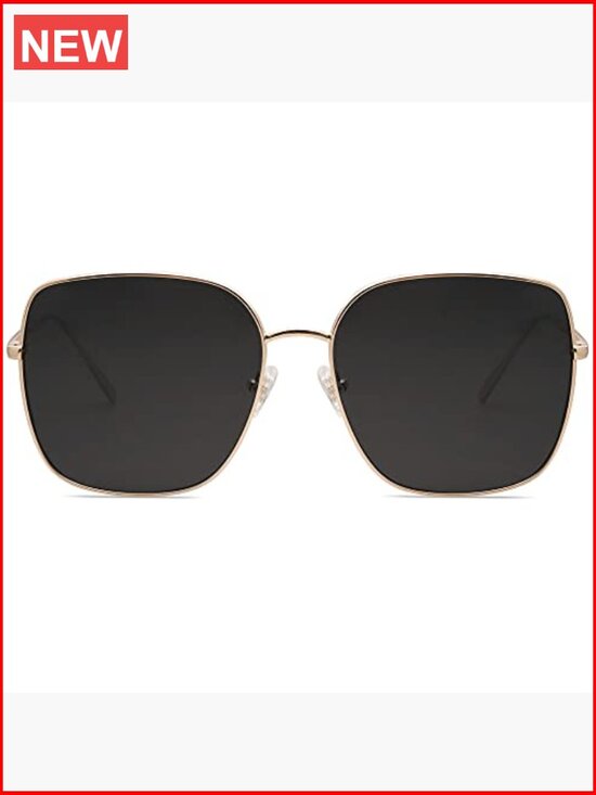 Oversized Square Metal Frame Sunglasses UV Protection Polycarbonate Lens main image 5